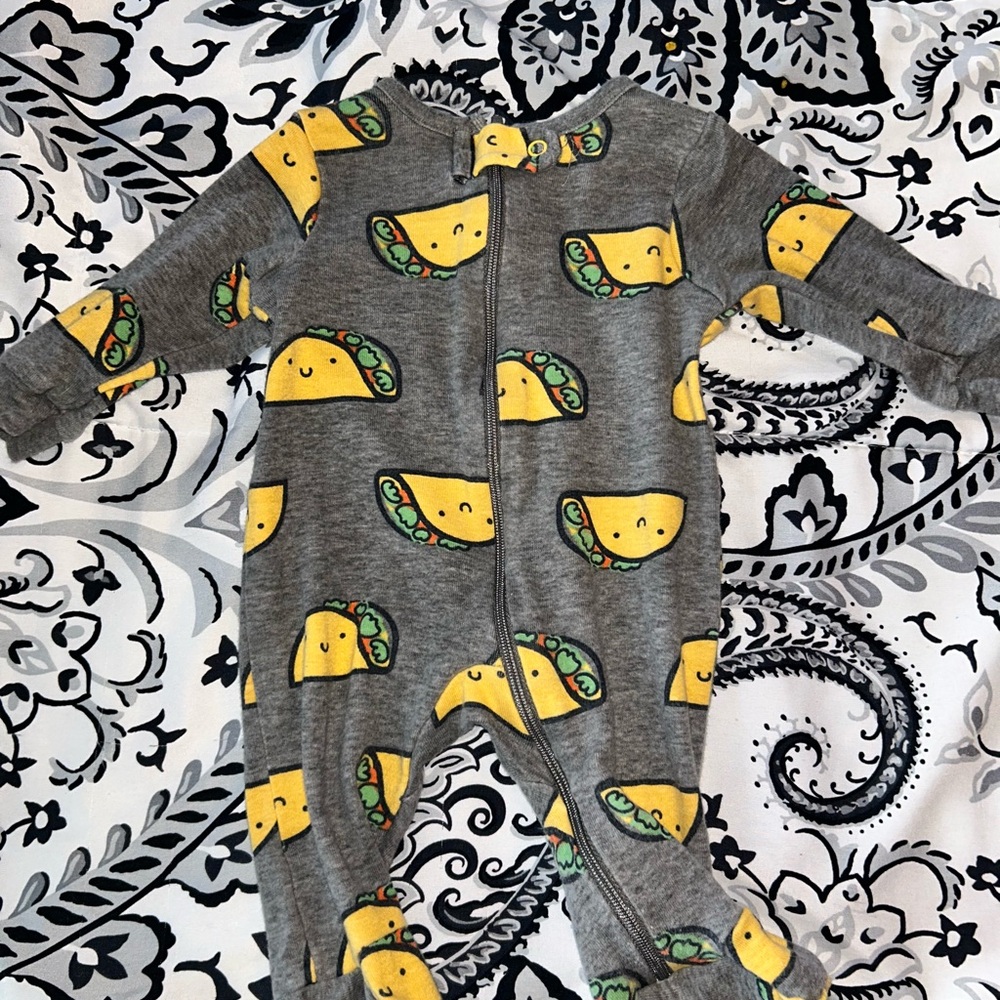 Gray Taco Print Kids One Piece